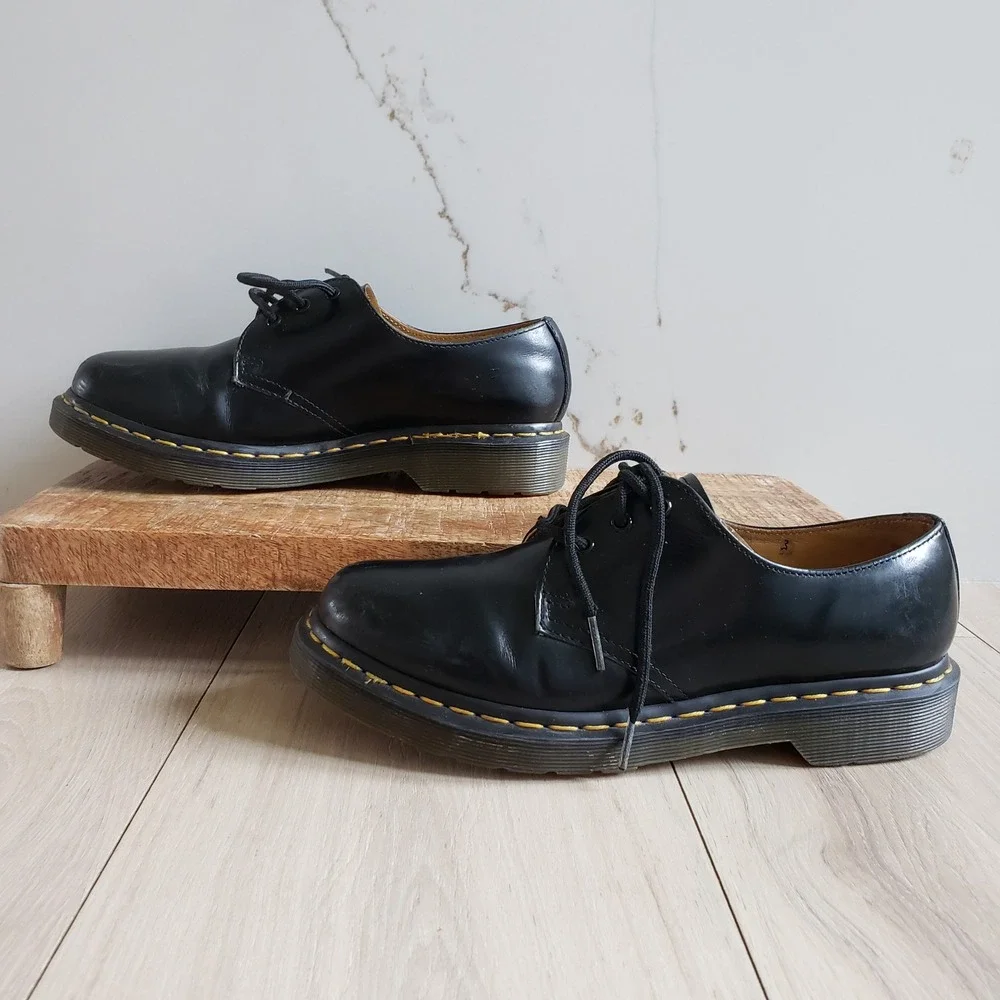 Dr. Martens 1461 Oxford Mens 8 Black Leather Lace Up Shoes Classic Grunge‎